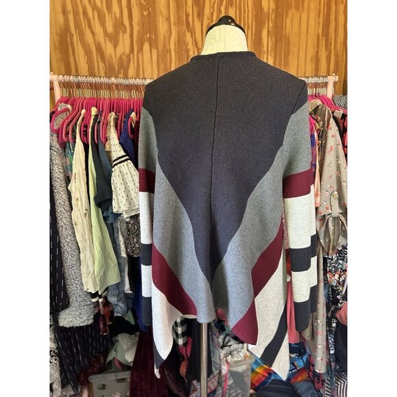 Thakoon Collective Striped Front Drape Cardigan RTR Long Sleeve Knit Sz S Boho - Picture 8 of 11